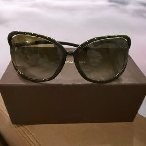Tom Ford Black Olive Green Raquel Sunglasses TF76